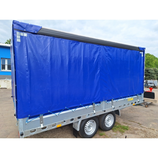 Przyczepa ciężka Wiola W26L40 2,7T ze stelażem i plandeką (firana dwustronna)