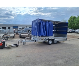 Przyczepa ciężka Wiola W26L40 2,7T ze stelażem i plandeką (firana dwustronna)