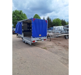 Przyczepa ciężka Wiola W26L40 2,7T ze stelażem i plandeką (firana dwustronna)