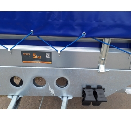 Przyczepa ciężka Wiola W26L40 2,7T ze stelażem i plandeką (firana dwustronna)