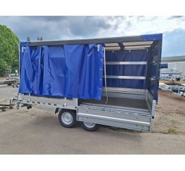 Przyczepa ciężka Wiola W26L40 2,7T ze stelażem i plandeką (firana dwustronna)